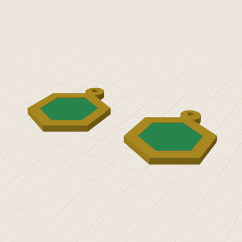 Brincos hexagonais (2 cores)
